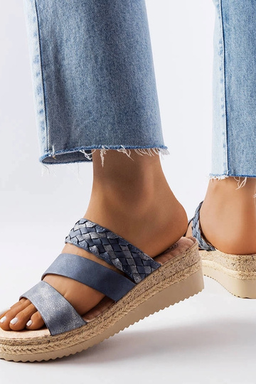 Sandali con zeppa Boston blu