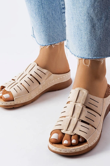 Zeppe in jersey beige