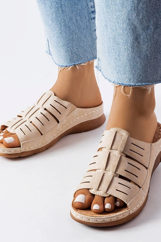 Zeppe in jersey beige