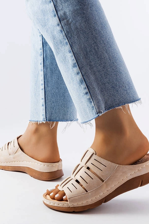 Zeppe in jersey beige