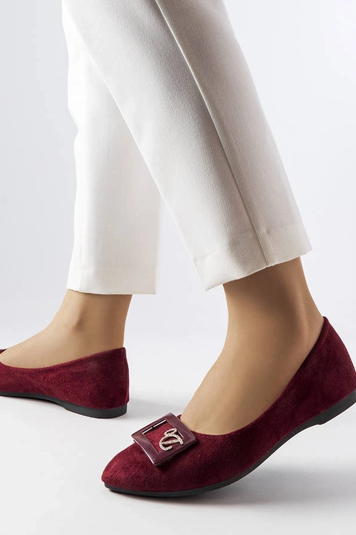 Ballerine bordeaux decorate con...