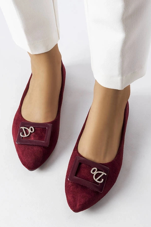 Ballerine bordeaux decorate con...
