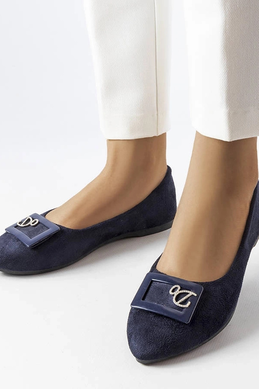 Ballerine blu navy con zirconi Fleming