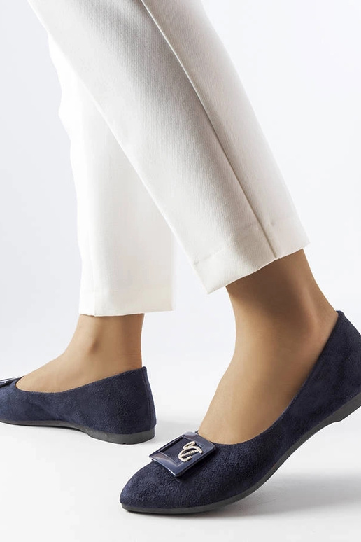 Ballerine blu navy con zirconi Fleming