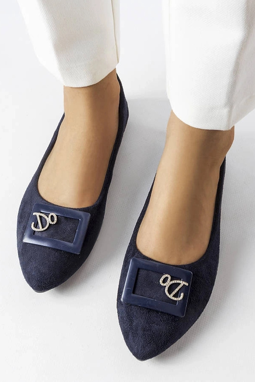 Ballerine blu navy con zirconi Fleming
