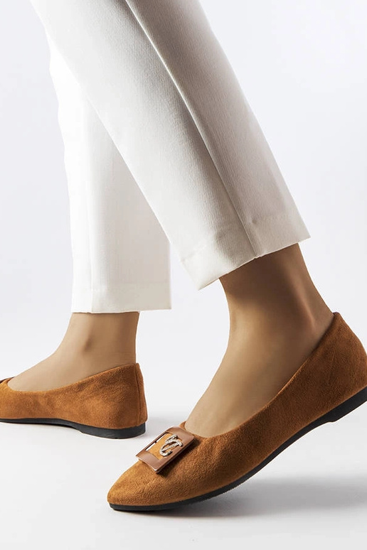 Ballerine marroni decorate con...