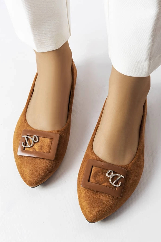 Ballerine marroni decorate con...