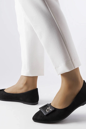 Ballerine nere decorate con zirconi Fleming