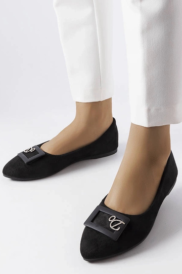 Ballerine nere decorate con zirconi Fleming 2