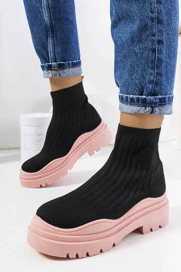Scarpe sportive alte nere e rosa, “Marks”
