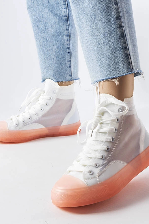 Sneakers alte Nanterre bianche e rosa