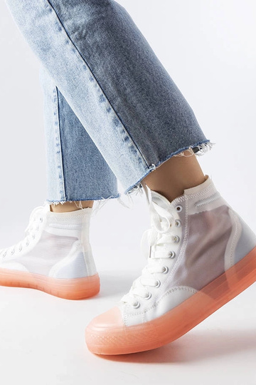 Sneakers alte Nanterre bianche e rosa 2