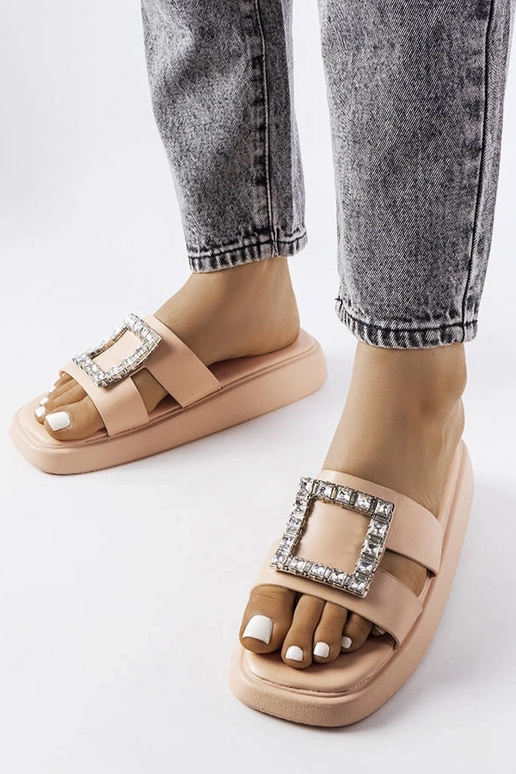 Infradito beige con zirconi Fusberta