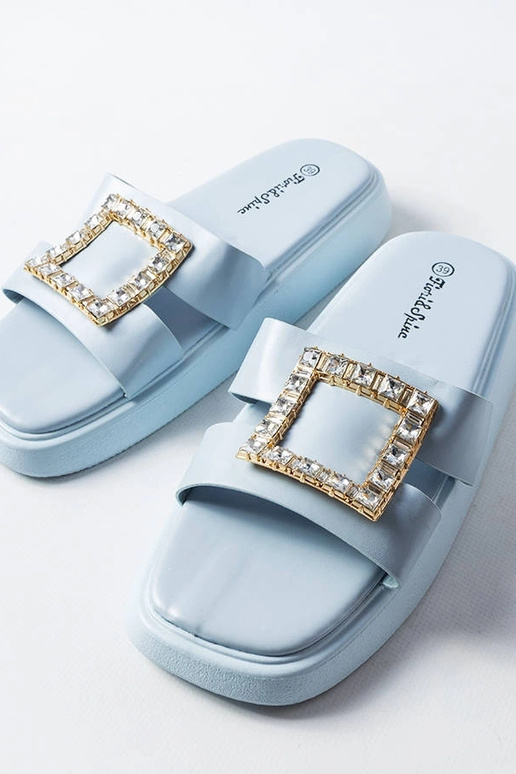 Infradito Fusberta blu con zirconi