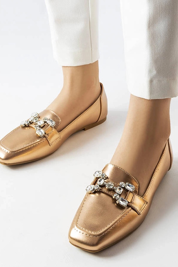 Mocassini oro rosa con...