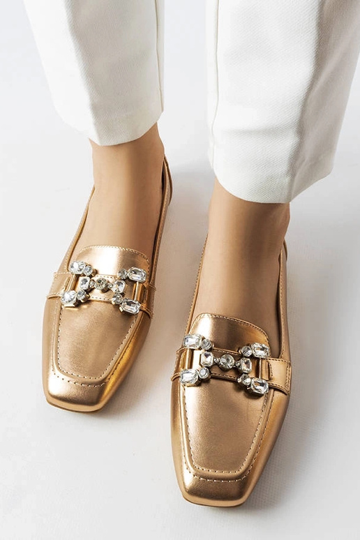 Mocassini oro rosa con zirconi Marechal