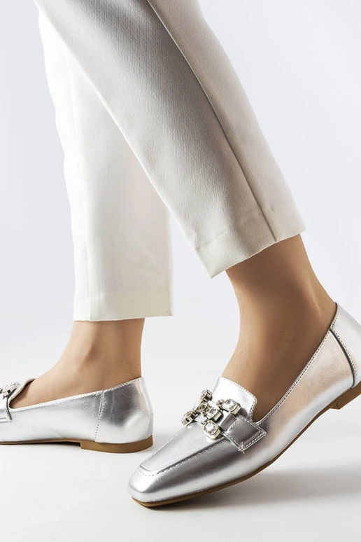 Mocassini argento con zirconi Marechal