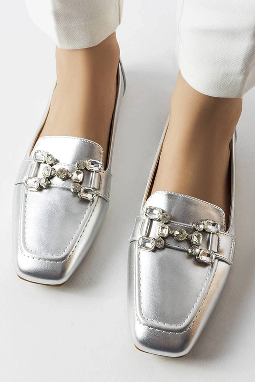 Mocassini argento con zirconi Marechal