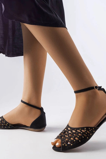 Sandali neri traforati con...