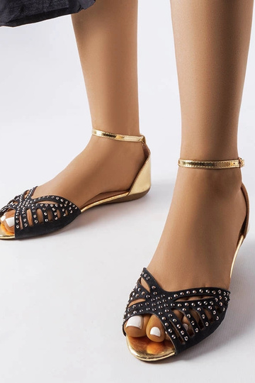 Sandali neri traforati con...