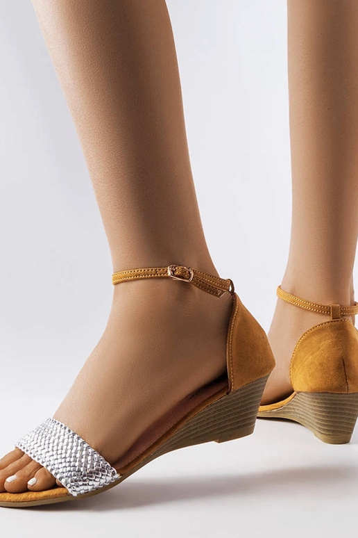 Sandali con zeppa Veltri argento