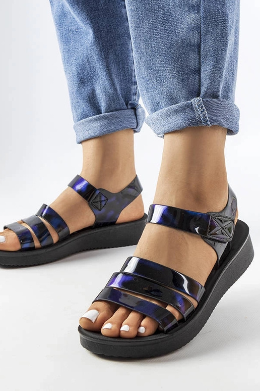 Sandali con zeppa Covillon blu navy