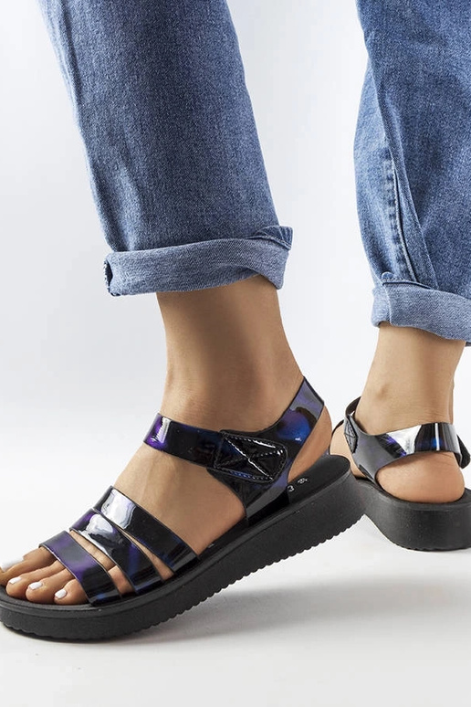 Sandali con zeppa Covillon blu navy