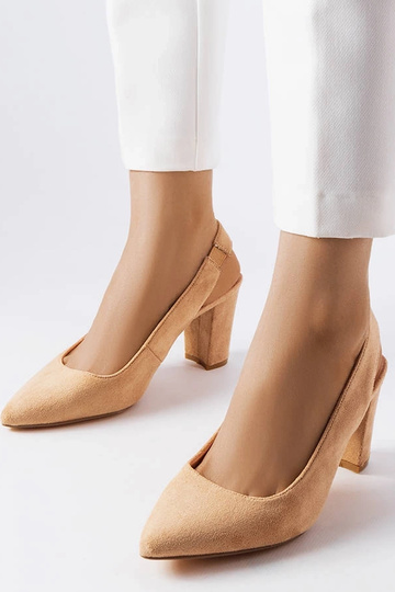 Décolleté beige con tacco a blocco Tolna 2