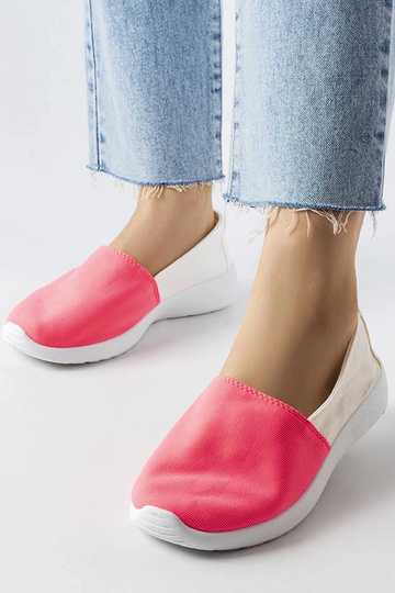Sneakers slip-on Winding bianche e rosa 2
