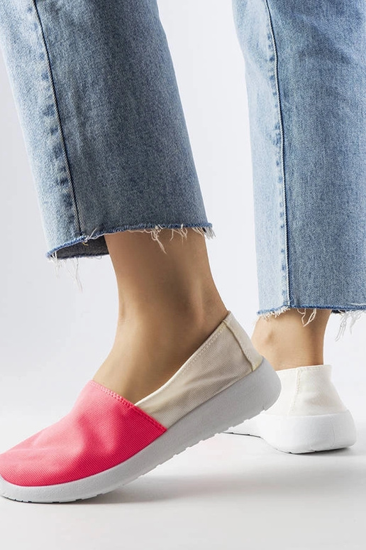 Sneakers slip-on Winding bianche e rosa