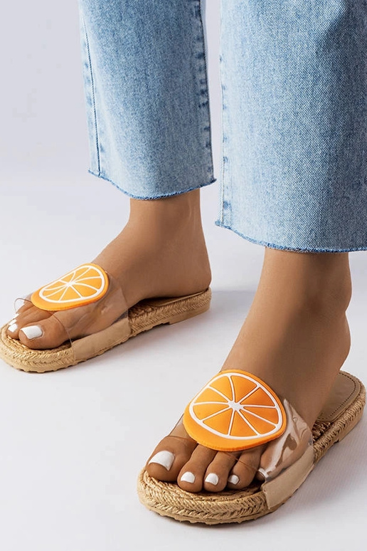 Sandalini trasparenti con arancia,...