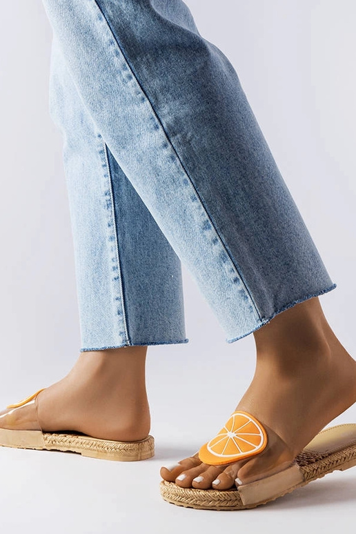 Sandalini trasparenti con arancia,...