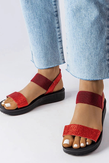 Sandali Amathousa con glitter rossi 2