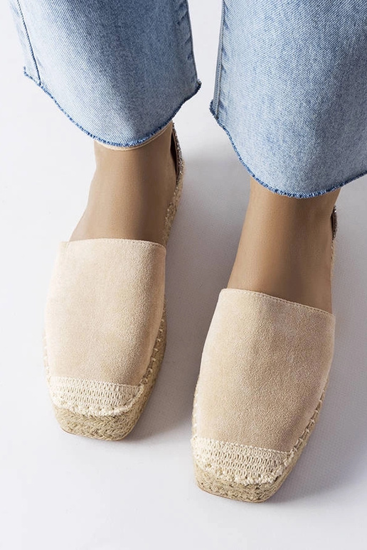Espadrillas beige con inserto glitter...