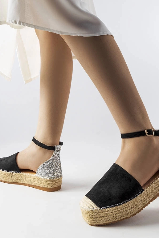 Espadrillas nere con inserto glitter...