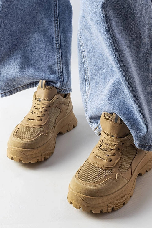 Scarpe sportive beige scuro da donna...