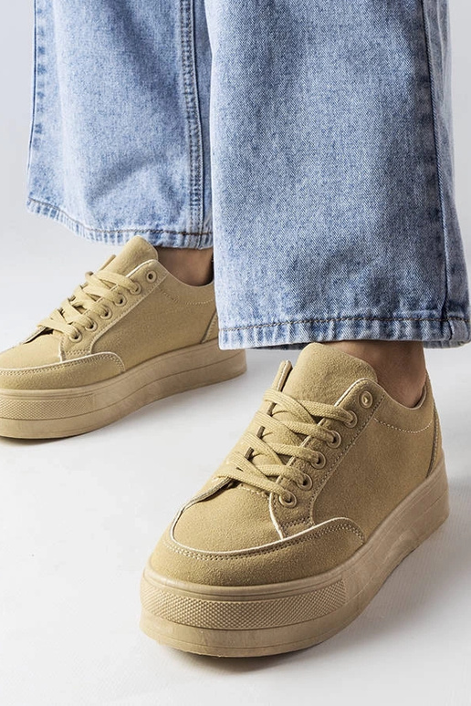 Scarpe sportive color sabbia su...