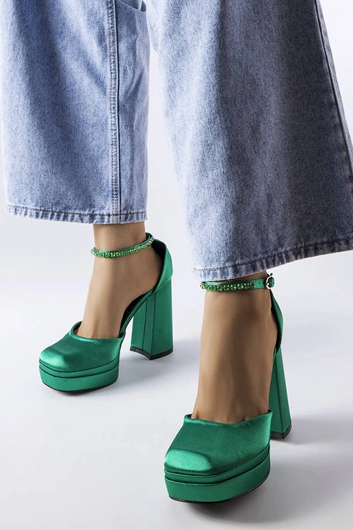 Décolleté verdi con tacco alto Elida