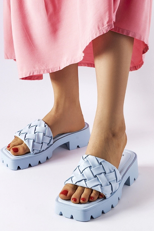 Infradito Lora blu con suola da trattore