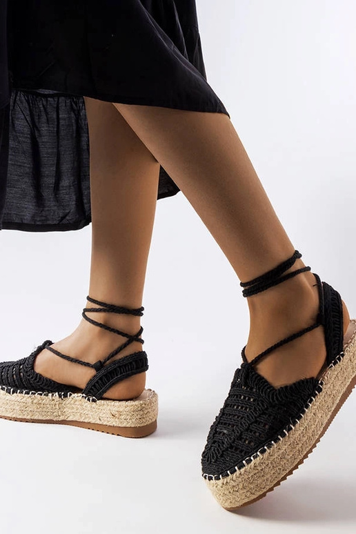 Espadrillas nere con lacci Partenia