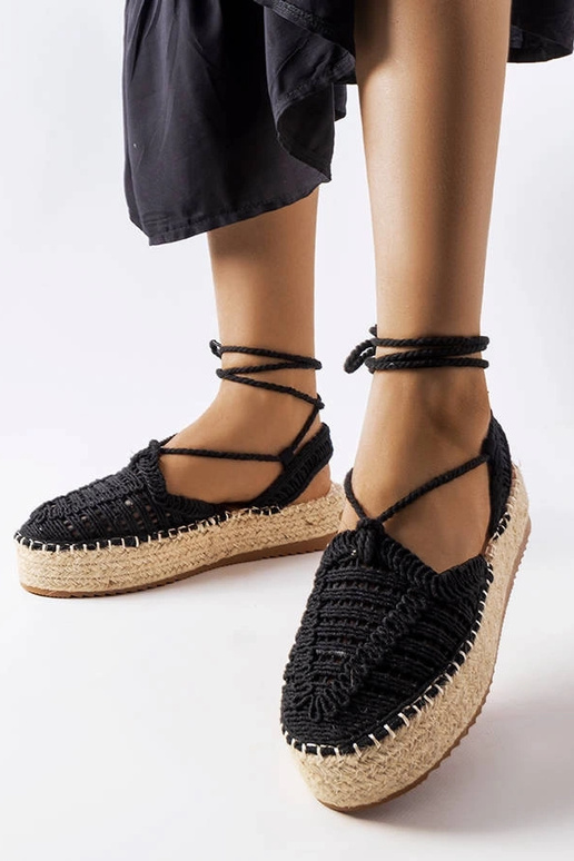 Espadrillas nere con lacci Partenia