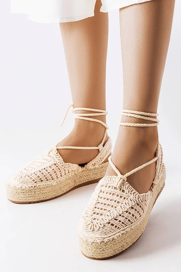 Espadrillas color sabbia con lacci, „Partenia" 2