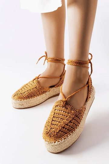 Espadrillas con lacci color cammello Partenia 2