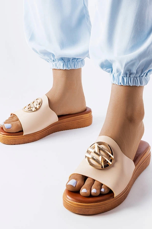 Infradito beige con plateau di Michelle