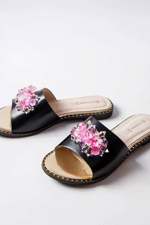 Infradito nere con cristalli Lowa