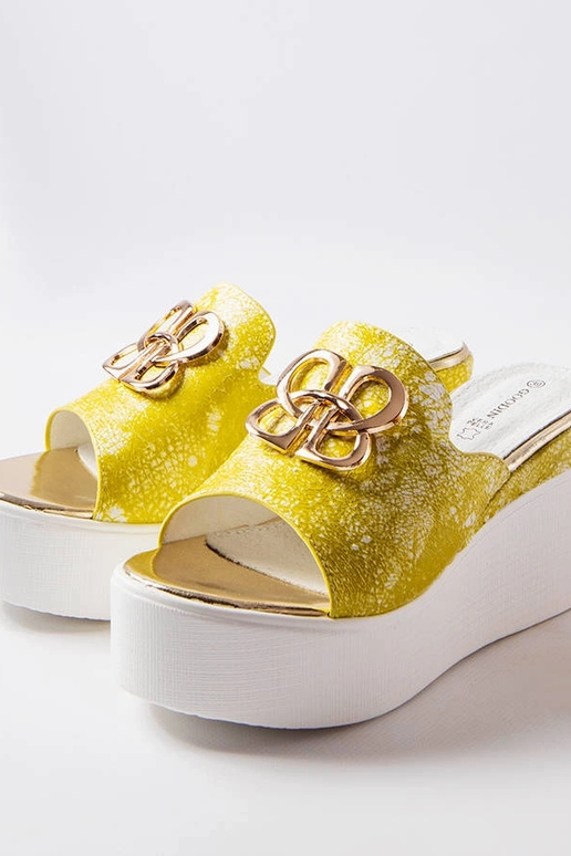 Sandali con zeppa Havanna gialli