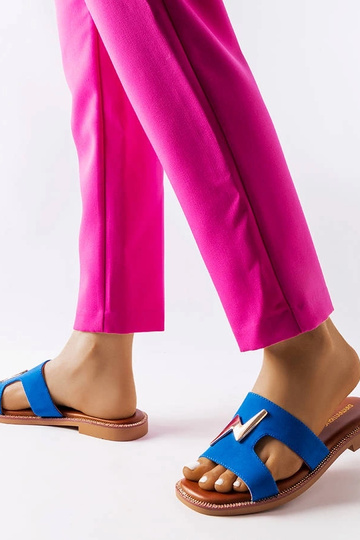 Sandali piatti blu Leyra