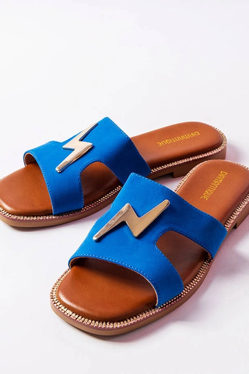 Sandali piatti blu Leyra 2