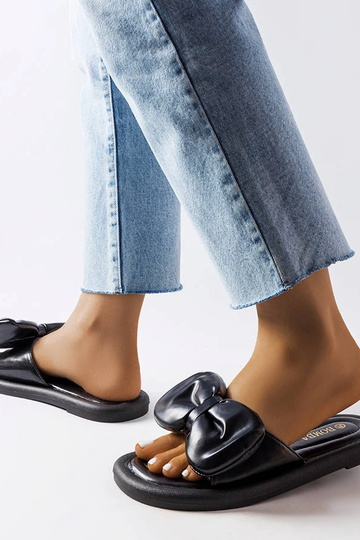 Ciabatte con fiocco Lende nere 2