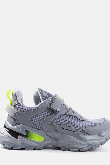 Sneakers per bambini Ansel con velcro grigio